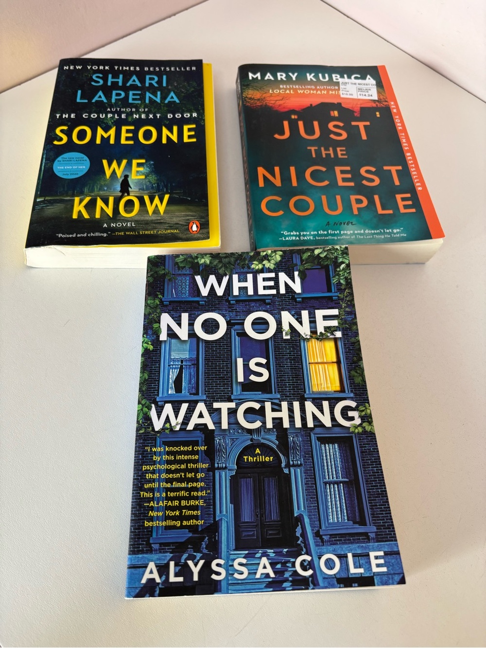 Lot of 3 Psychological Thrillers- Shari Lapena, Cole, Mary Kubica